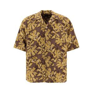 NEEDLES Floral Applique Short-Sleeve Camp Shirt Men BROWN Shirts